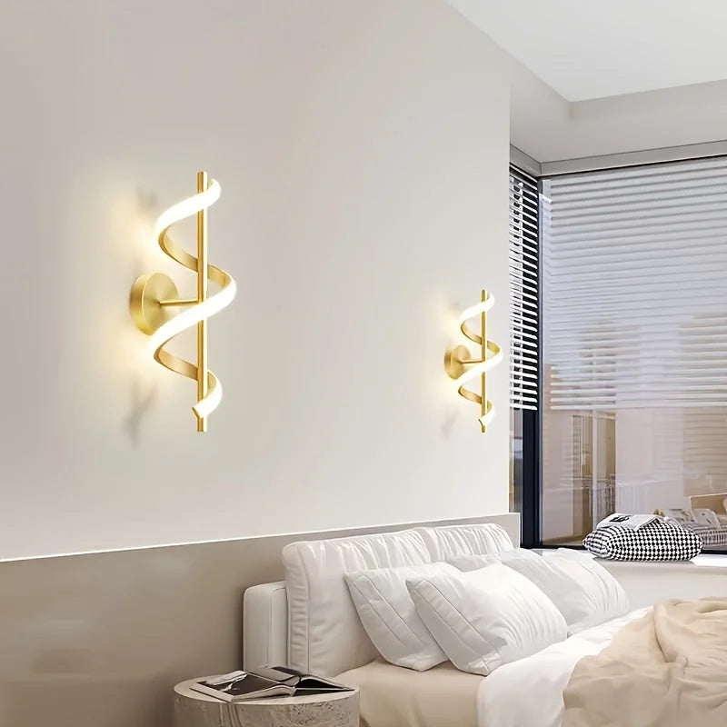 Arandela Espiral Led com 3 Cores para Quarto Sala e Corredor Lenogue