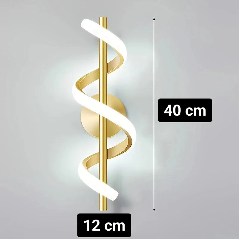 Arandela Espiral Led com 3 Cores para Quarto Sala e Corredor Lenogue