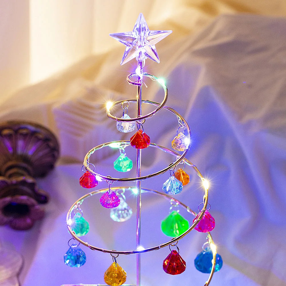 Árvore de Natal Led Efeito Cristal com Acabamento Metalizado Lenogue