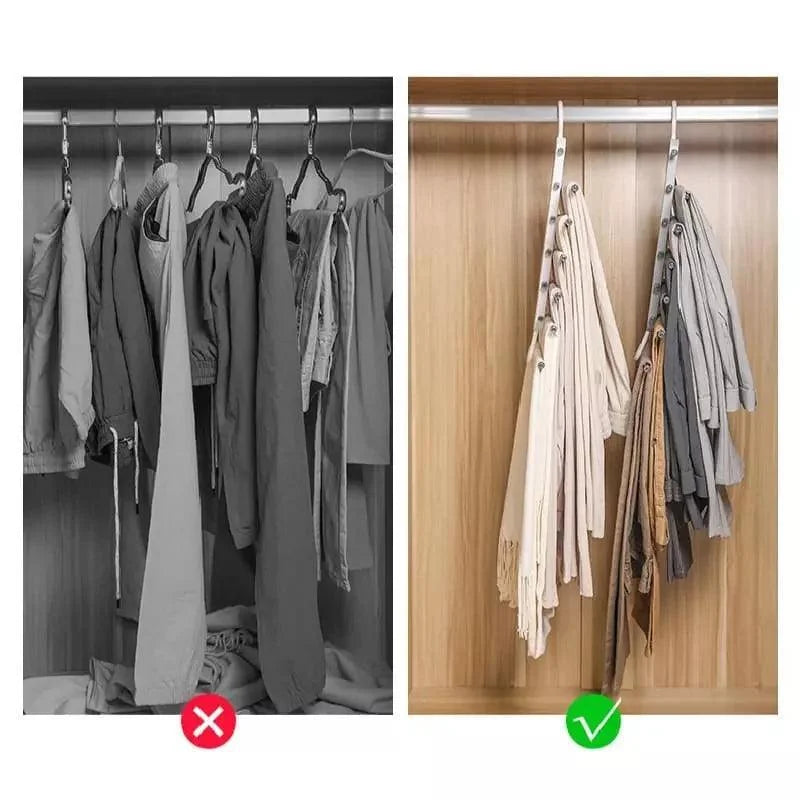 Cabide Organizador de Calças 6 em 1 para Guarda-roupa Lenogue