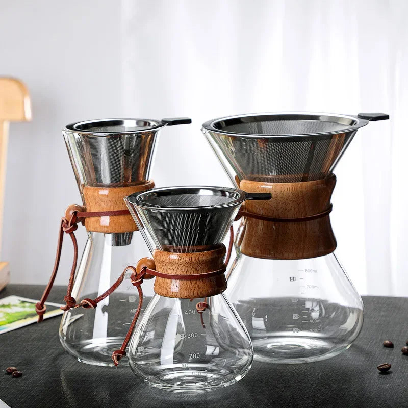 Cafeteira de Vidro Borossilicato com Filtro para Café Coado Lenogue