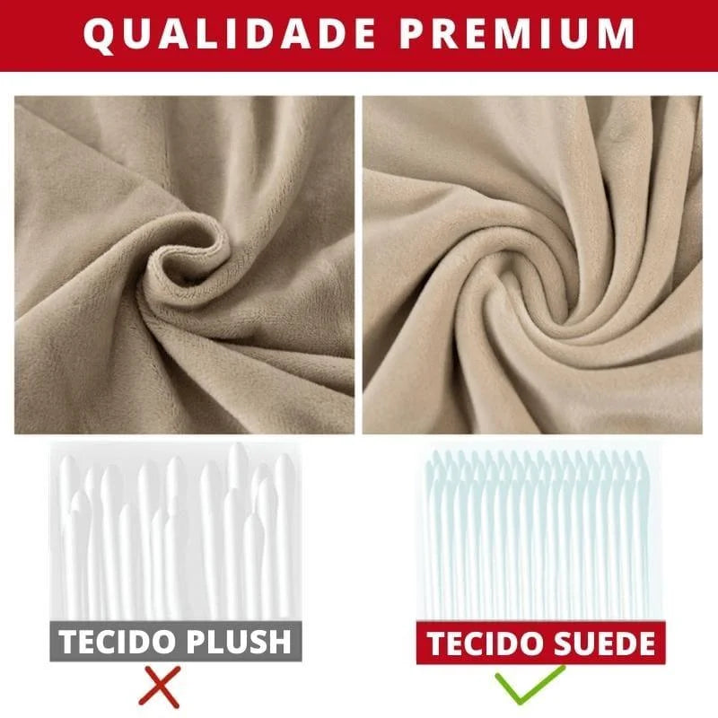 Capa de Cadeira de Jantar Suede Premium Impermeável Cinza Lenogue