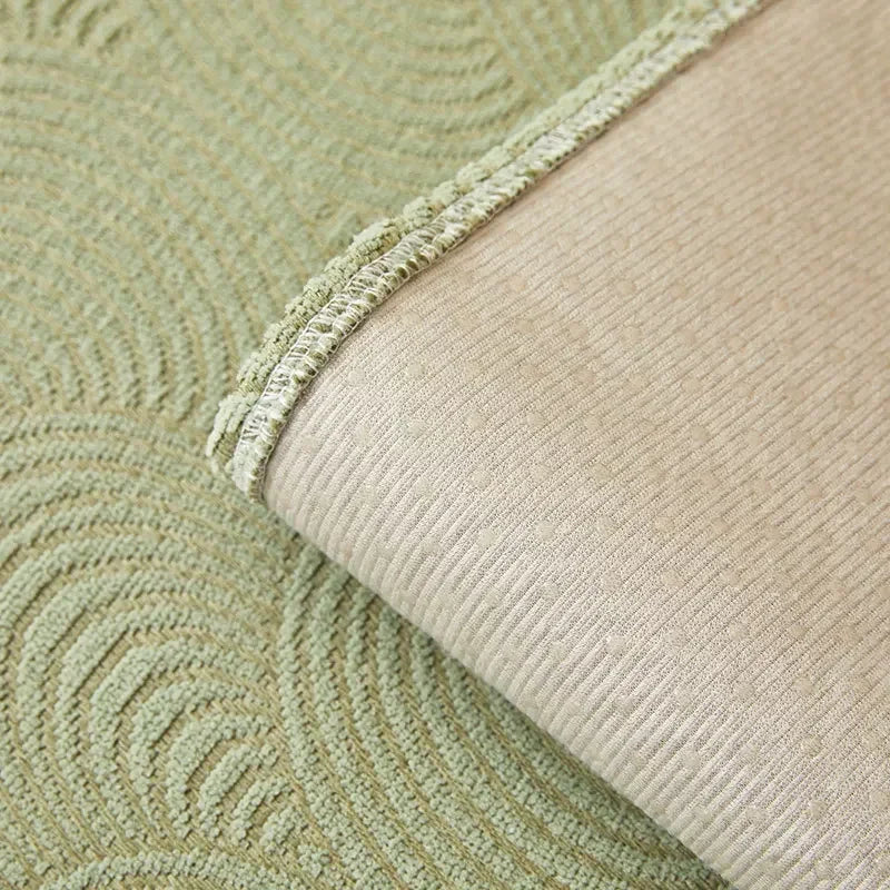 Capa de Sofá Chenille Jacquard Verde Antiderrapante com Relevo Lenogue