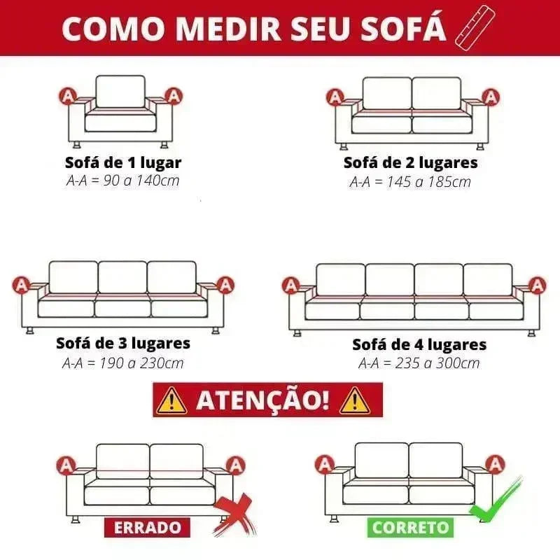 Capa para Sofá Chenille Antiderrapante com Acabamento Elegante Azul Lenogue