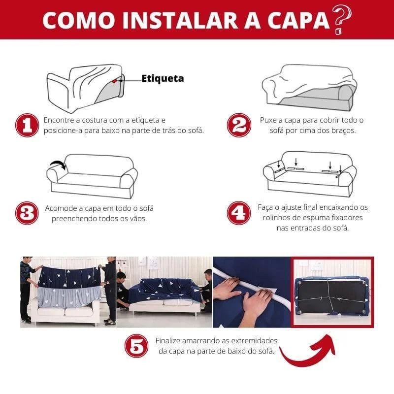 Capa para Sofá Suede Bege Impermeável para Sala Lenogue