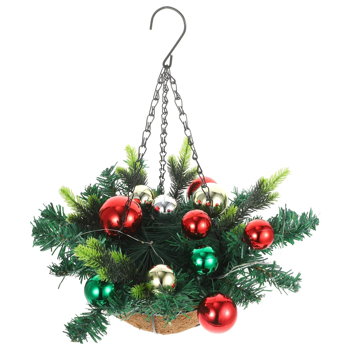 Cesta Suspensa Natalina com Luzes Led Multicoloridas Lenogue Multicolorido