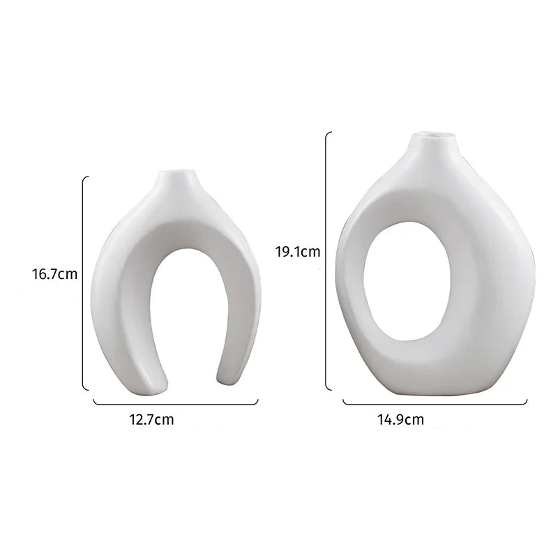 Conjunto com 2 Vasos Decorativos de Casal para Sala e Mesa Lenogue