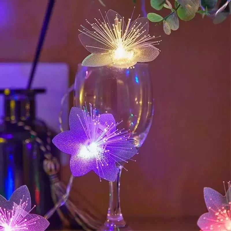 Cordão de Luz Led Decorativo com Flores para Natal Lenogue