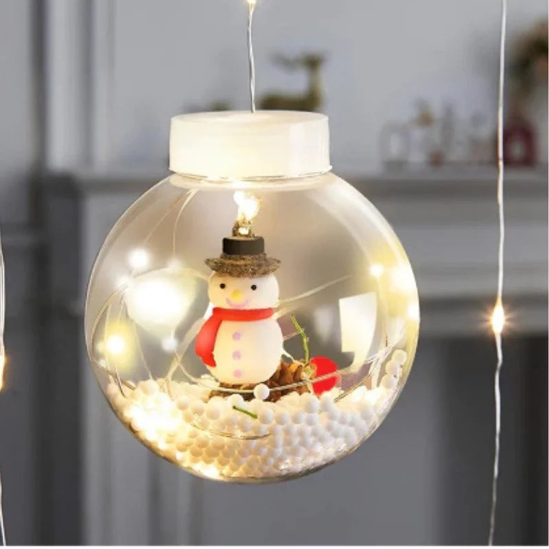 Cordão de Luzes Led Decorativas para Natal com Bolinhas Festivas Lenogue
