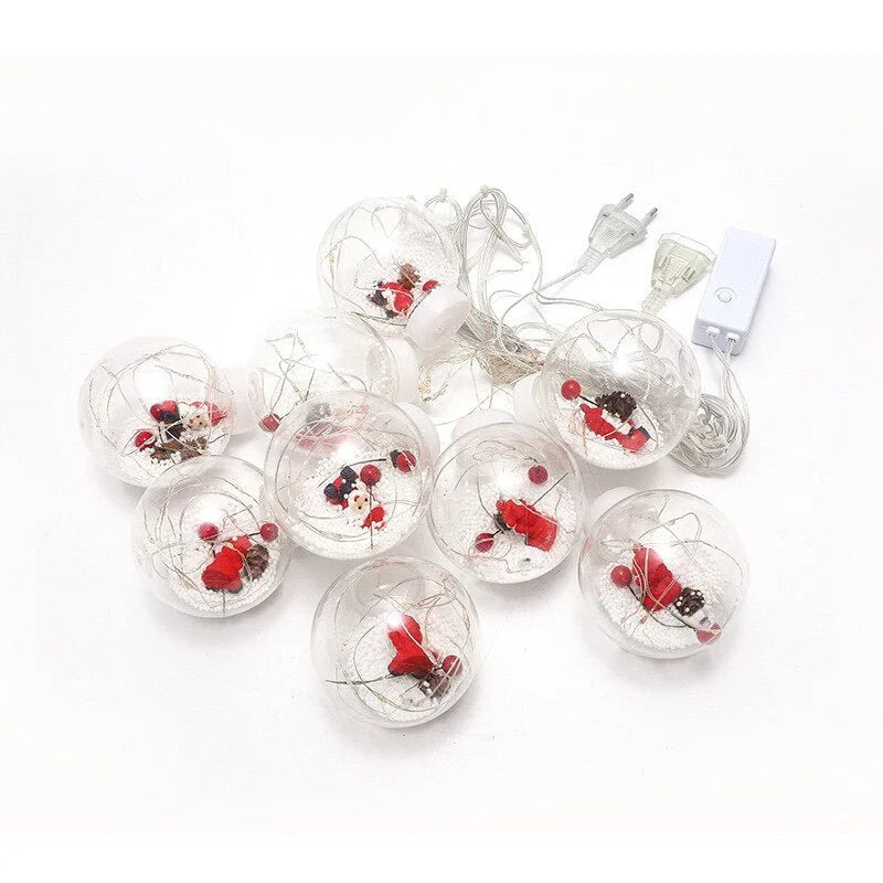 Cordão de Luzes Led Decorativas para Natal com Bolinhas Festivas Lenogue