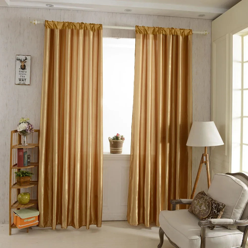 Cortina Acetinada para Varão com Caimento Fluido Lenogue Marrom / 130 x 160 Cm
