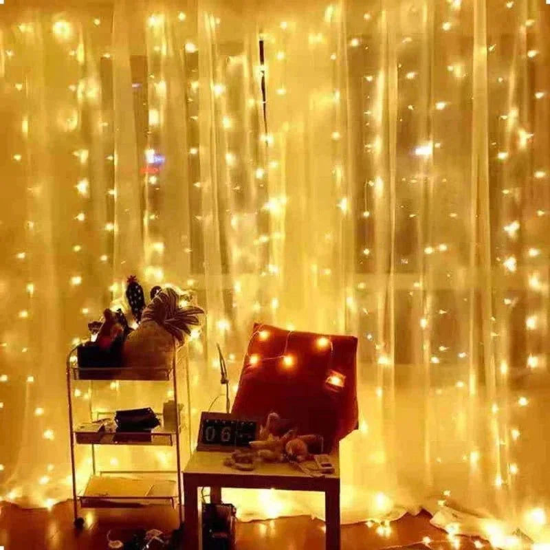 Cortina de Luzes Led Natalina para Decoração Lenogue