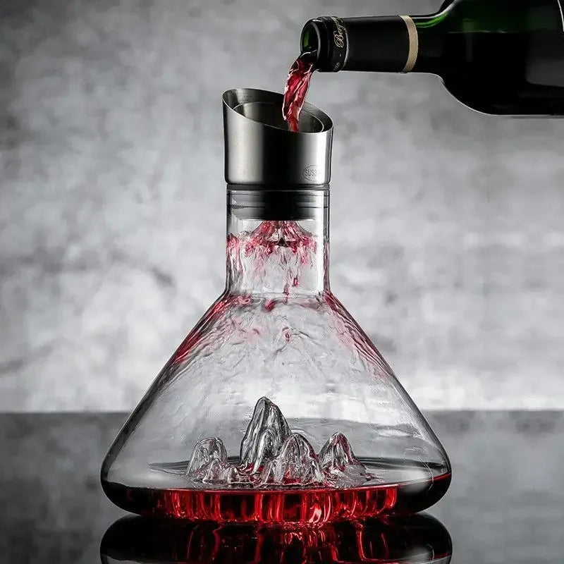 Decanter de Cristal Iceberg Feito à Mão para Bar e Bebidas Lenogue