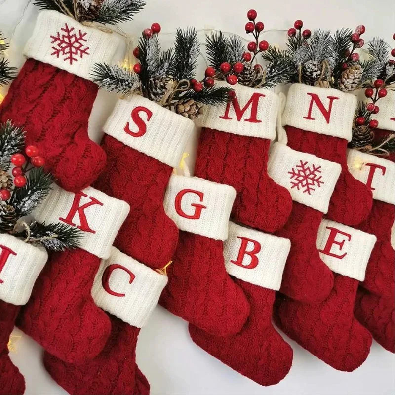 Enfeite Meias de Natal Letras do Alfabeto Lenogue