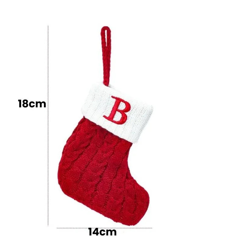 Enfeite Meias de Natal Letras do Alfabeto Lenogue