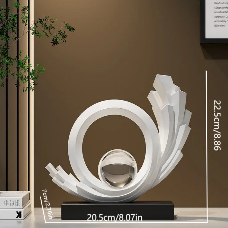 Escultura Abstrata de Resina Premium para Sala e Escritório Lenogue
