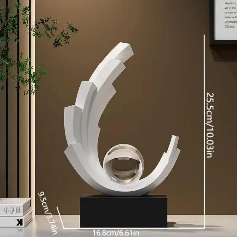 Escultura Abstrata em Resina Premium para Sala e Entrada Lenogue