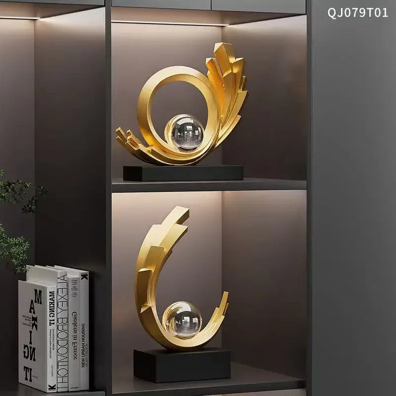 Escultura Abstrata em Resina Premium para Sala e Entrada Lenogue