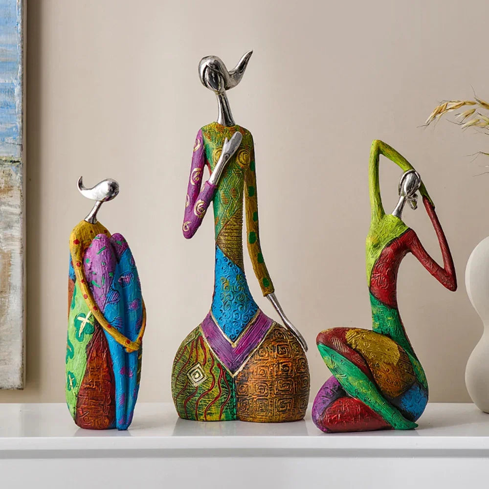 Escultura Abstrata Estilo Nórdico em Resina para Decoração Lenogue