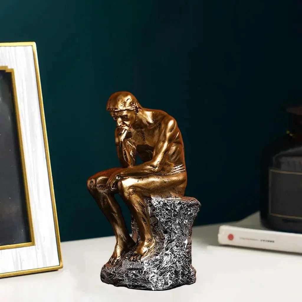 Escultura Abstrata Pensador em Resina para Decoração Lenogue