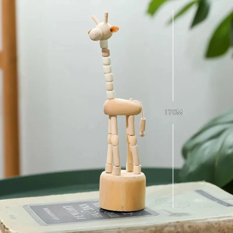 Estátuas Artesanais de Madeira Animais Decorativos Lenogue Girafa