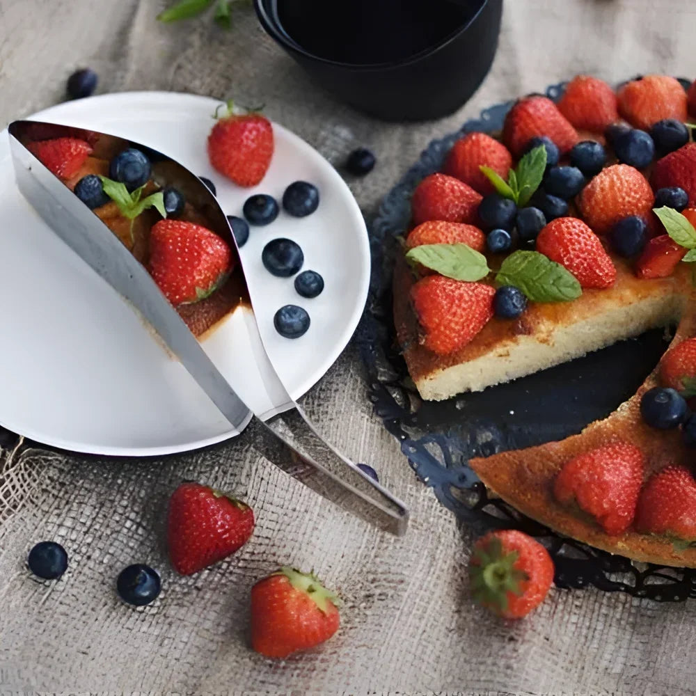 Fatiador de Bolo Aço Inox 304 Design Europeu para Festas e Confeitaria Lenogue Prata