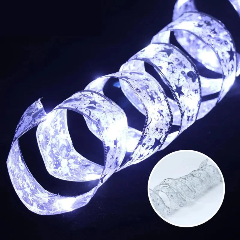 Fita Led Decorativa para árvore de Natal com Iluminação Lenogue Prateado / Luz Branca / 1 Metro