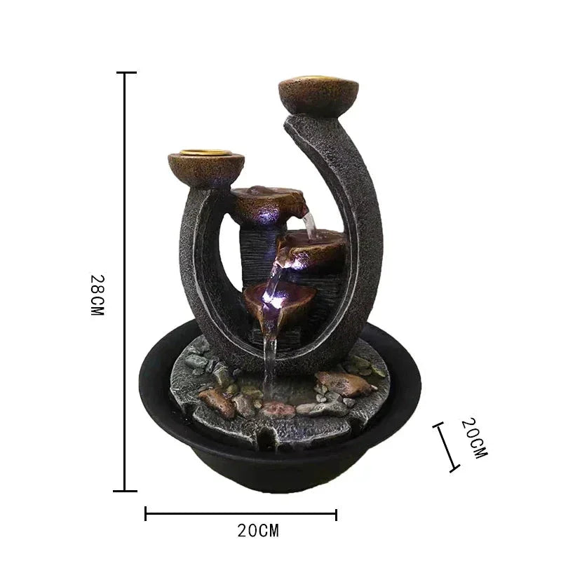 Fonte Decorativa de água em Resina Feng Shui para Sala Lenogue