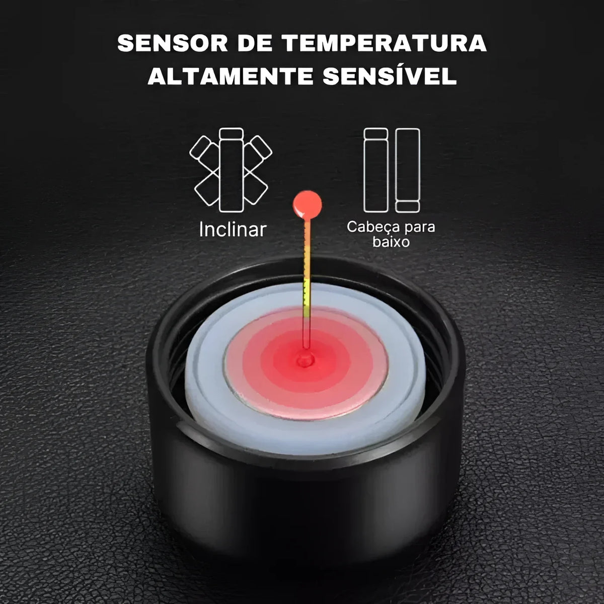 Garrafa Térmica Inox com Sensor de Temperatura Digital Led para Bebidas Lenogue