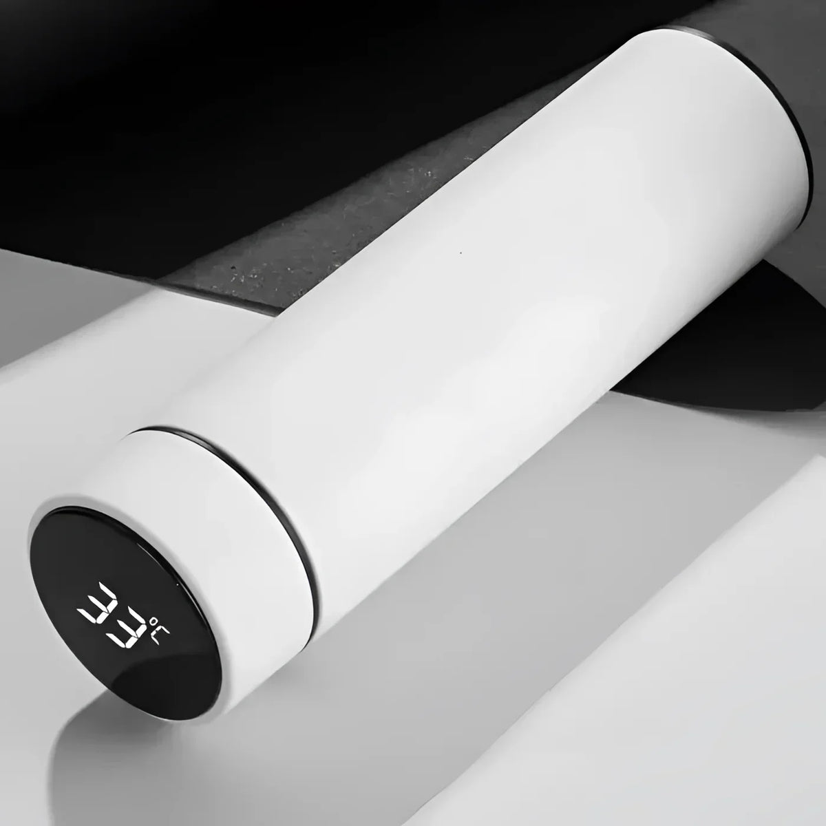 Garrafa Térmica Inox com Sensor de Temperatura Digital Led para Bebidas Lenogue Branco