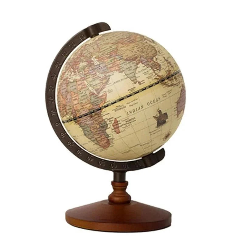 Globo Terrestre Decorativo com Mapa em Inglês para Mesa Lenogue Marrom