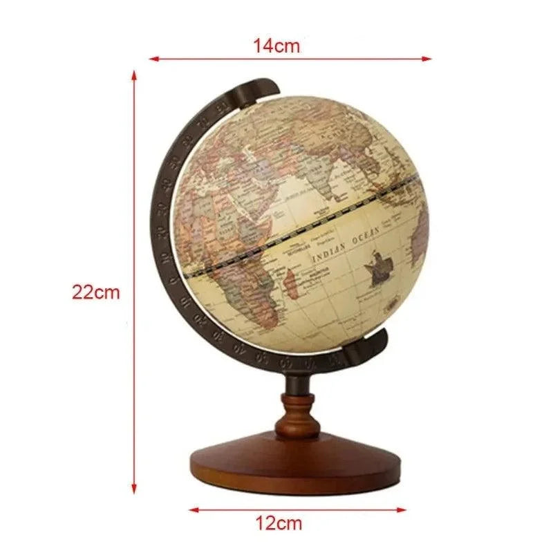 Globo Terrestre Decorativo com Mapa em Inglês para Mesa Lenogue Marrom