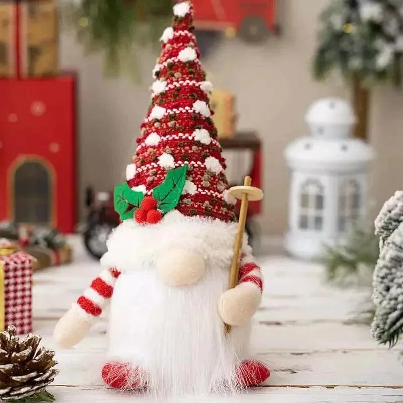 Gnomo de Natal Iluminado com Led para Decoração Lenogue Vermelho