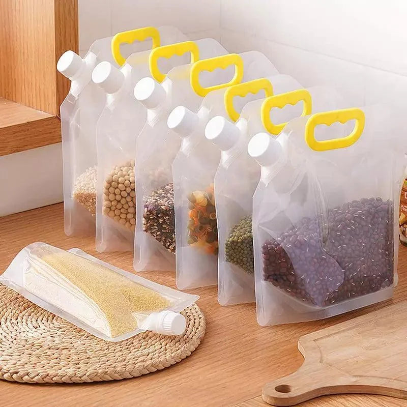 Kit 10 Sacos Dispenser para Armazenamento de Alimentos Lenogue 5kg (10 Peças)