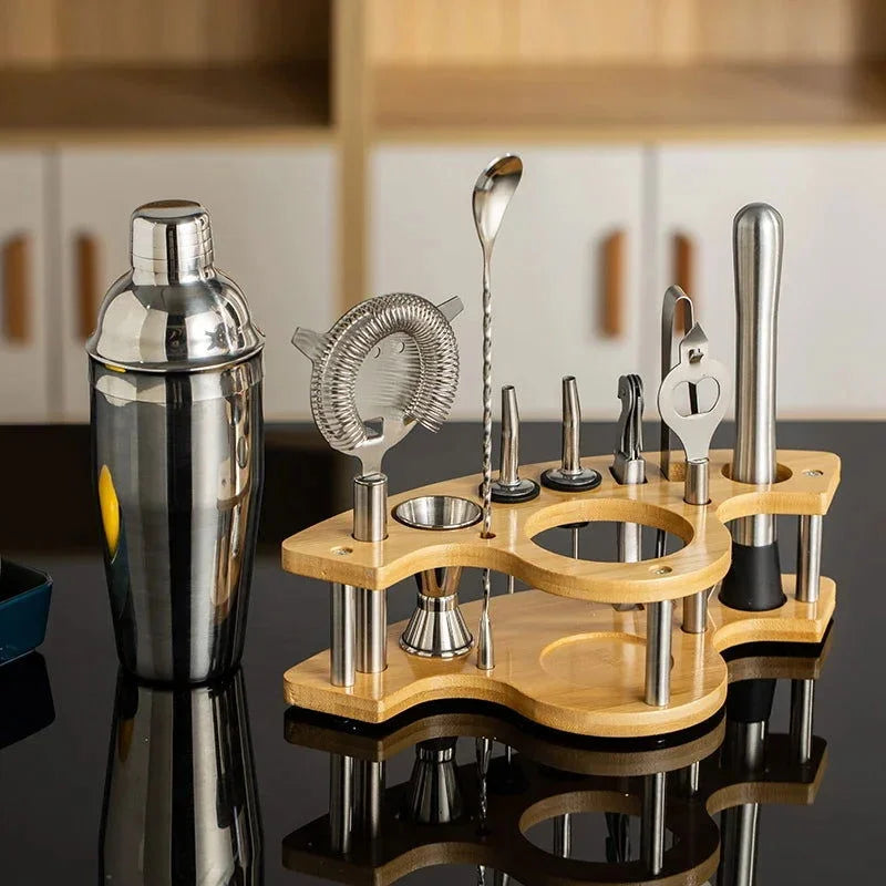 Kit Bartender de Aço Inoxidável com Shaker e Ferramentas Lenogue 11 Itens (shaker Mod.1 - 750 Ml)