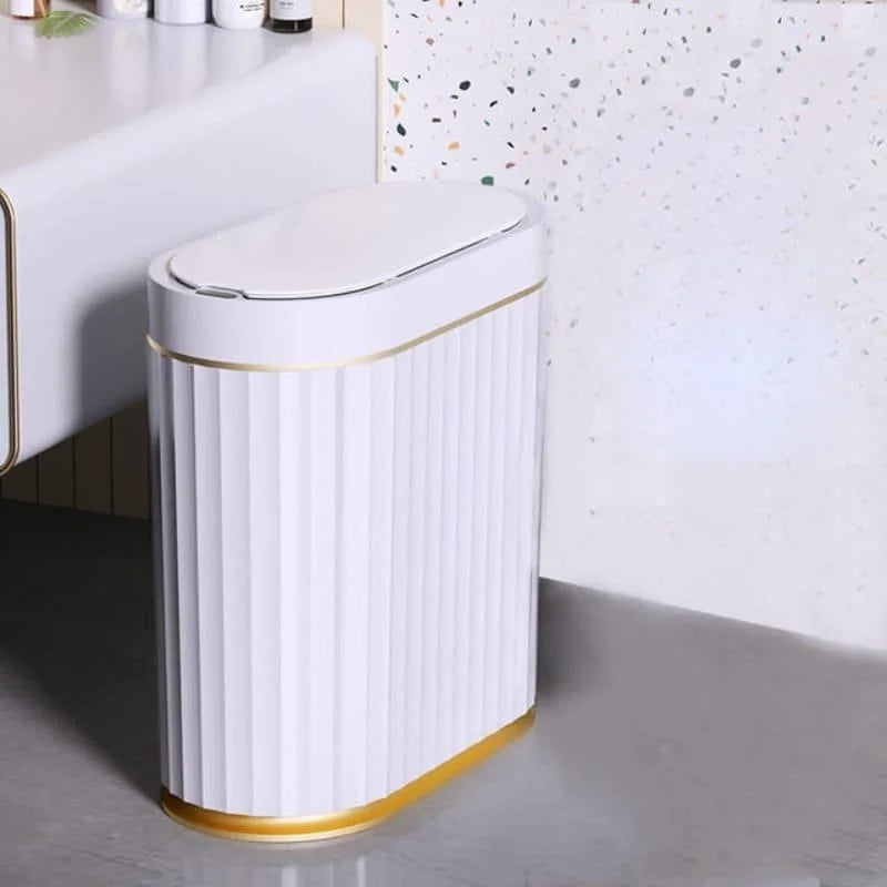 Lixeira Automática Oval 9l com Sensor para Banheiro e Cozinha Lenogue Branco (9l Oval)