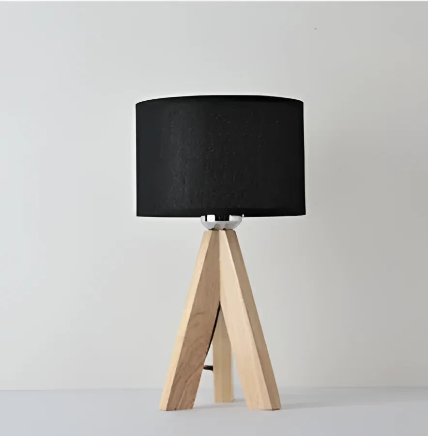 Luminária de Mesa em Madeira para Quarto e Escritório Lenogue