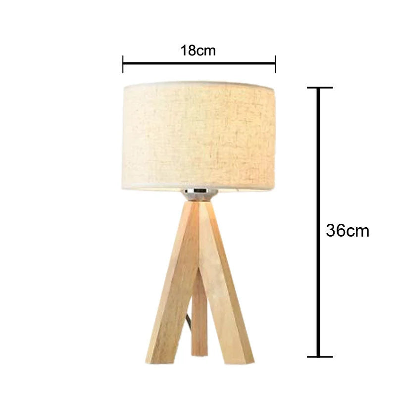Luminária de Mesa em Madeira para Quarto e Escritório Lenogue
