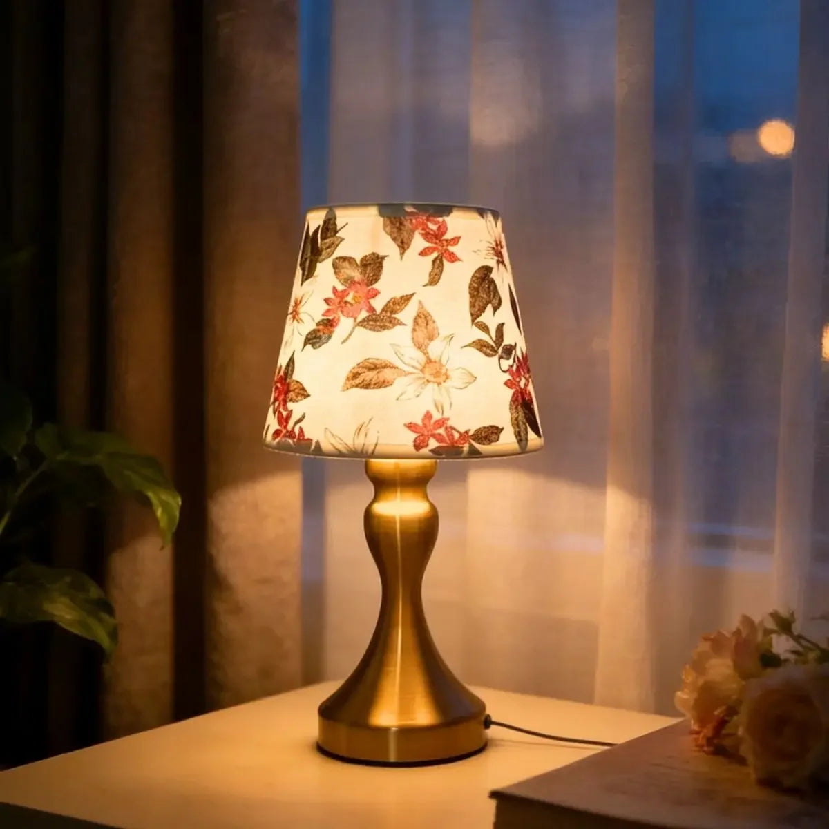 Luminária de Mesa Toile Estilo Nórdico Abajur Tecido Regulável thangsilikethingsilove.com Estampa
