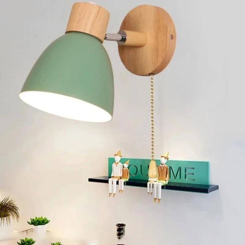 Luminária de Parede Led Madeira Estilo Nórdico para Decoração Lenogue