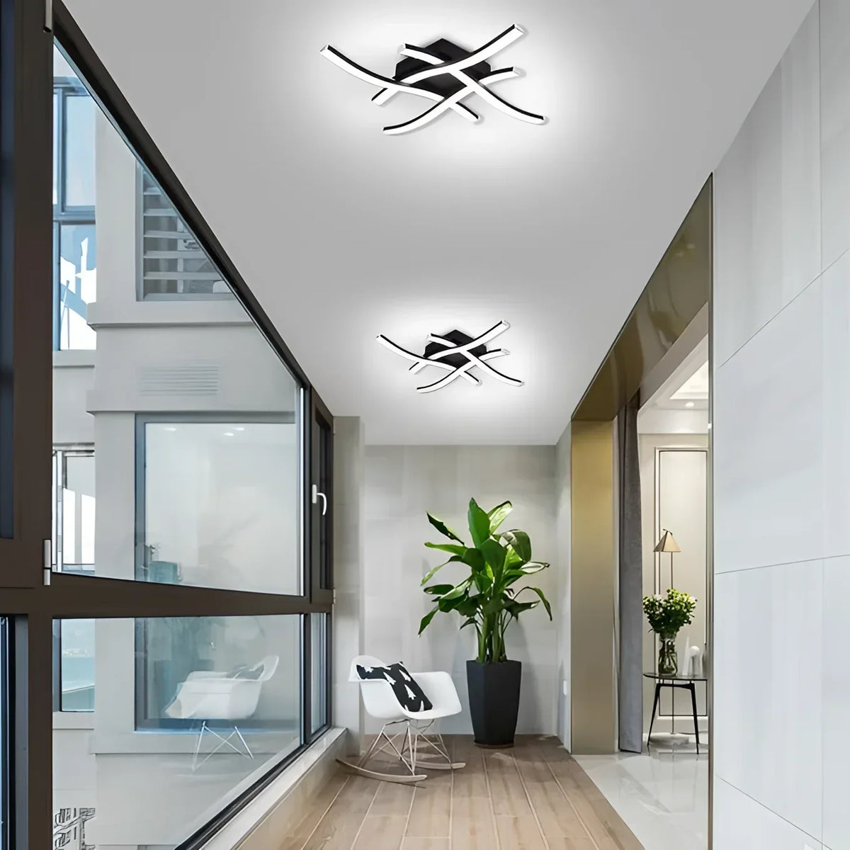 Luminária Led com Design Curvo 3 Cores para Sala e Quarto Lenogue