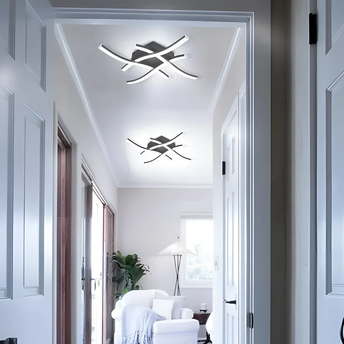 Luminária Led com Design Curvo 3 Cores para Sala e Quarto Lenogue