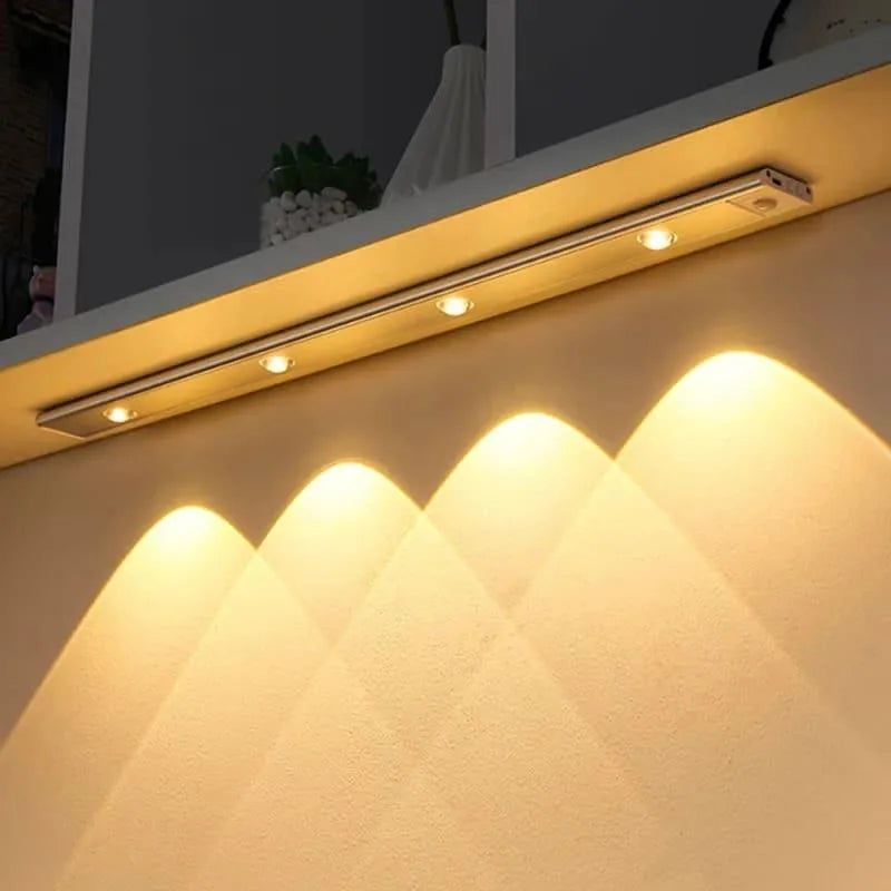 Luminária Led Magnética com Sensor de Movimento e Bateria Lenogue Prata (30 Cm)