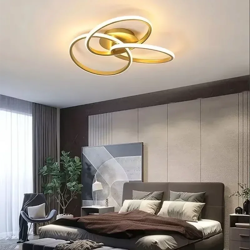 Luminária Led Trefoil Regulável Preta Branca e Dourada para Sala Lenogue