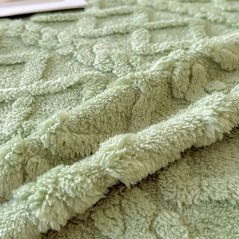 Manta Coral Marrom Fleece Grossa para Sofá e Sala de estar Lenogue