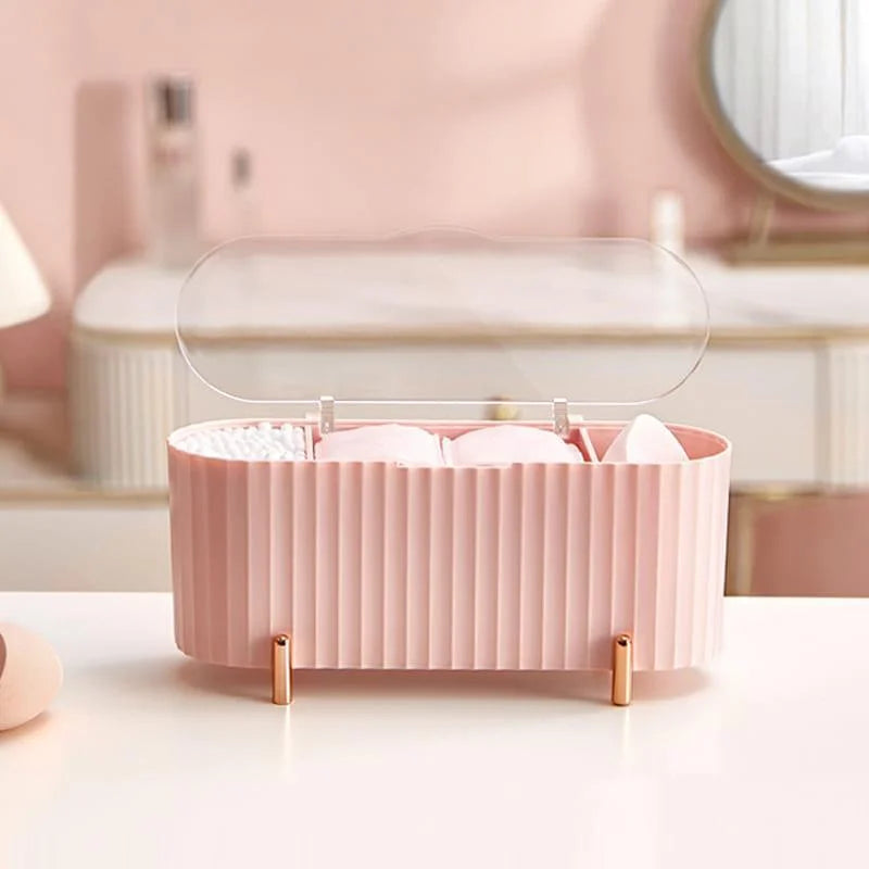 Organizador de Maquiagem Porta Esponja e Algodão com Design Luxuoso Lenogue