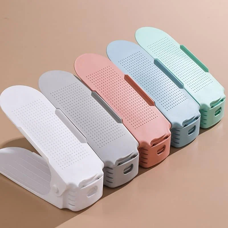 Organizador de Sapatos Ajustável para Closet e Armário Lenogue Cinza (kit 6 Peças)