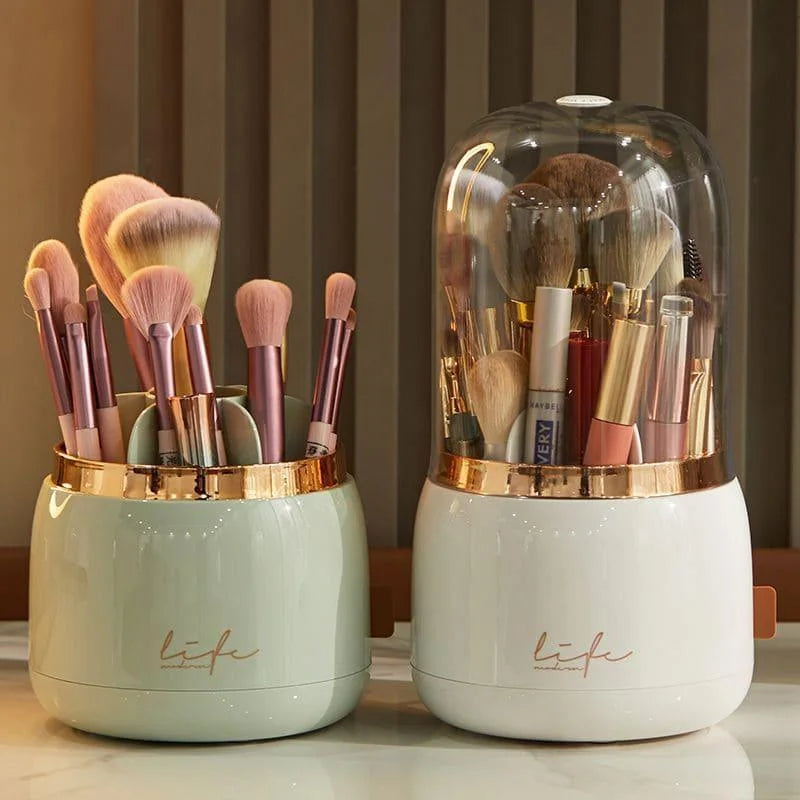 Organizador Porta Pincéis de Maquiagem Giratório com Design Moderno Lenogue