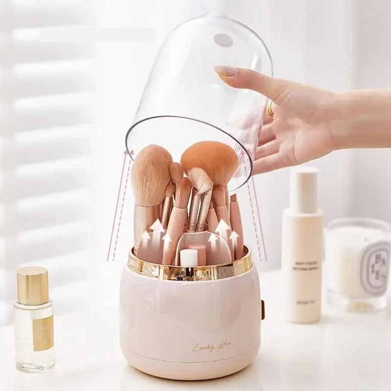 Organizador Porta Pincéis de Maquiagem Giratório com Design Moderno Lenogue