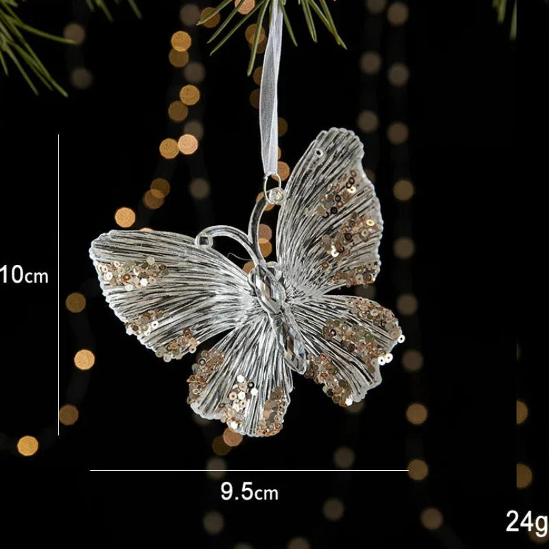 Pingente de Natal Acrílico Transparente Lenogue Borboleta